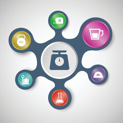 Measuring infographic templates with connected metaballs