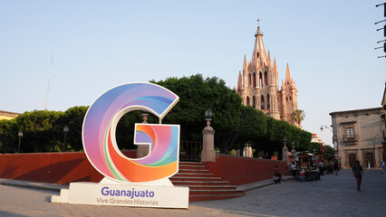 Parroquia de San Miguel Arcángel church in San Miguel de Allende in Guanajuato, Mexico.