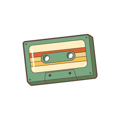 Fototapeta premium Cassette tape in retro style. Flat vector illustration.