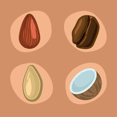 four nuts and seeds