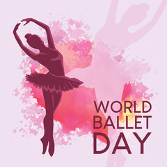 Obraz na płótnie Canvas World Ballet Day on Gray Background, World Ballet Day on Gray Background