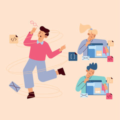 three developers group characters