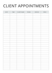 client appointments planner
