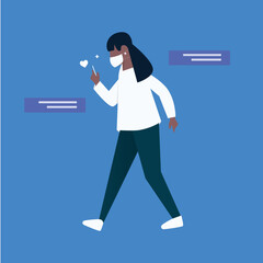 Travel, Pay, Online Shopping, Flat Illustration, Social Media concept illustration, mobile app flat, Using mobile-01