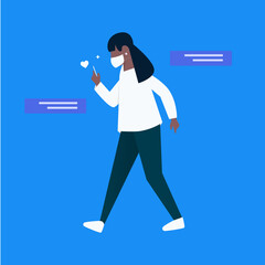 Travel, Pay, Online Shopping, Flat Illustration, Social Media concept illustration, mobile app flat, Using mobile-01