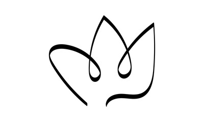 Hand drawn doodle crown. Crown logo hand drawn icon. Black doodle element isolated on white.