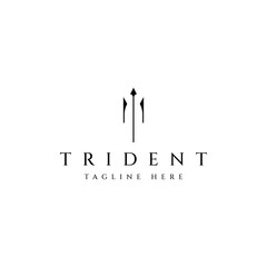 stylized trident logo design - obrazy, fototapety, plakaty