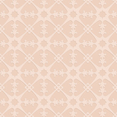Beige seamless pattern, arabic background for design and decoration, vector illustration