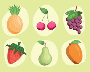 six fresh fruits healthy