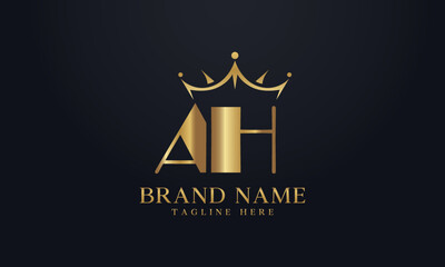 King crown logo design vector and extra bold queen symbol