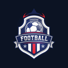 Fototapeta premium Soccer Football Badge Logo Design Templates | Sport Team Identity Vector Illustrations isolated Background