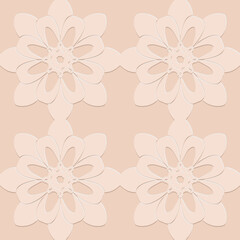 Beige seamless pattern, monochrome arabesque design and decoration, vector illustration