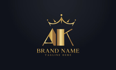 King crown logo design vector and extra bold queen symbol