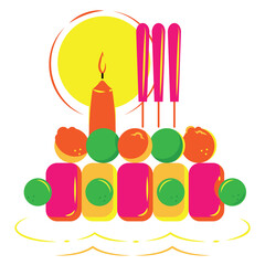 colorful corn starch Krathong