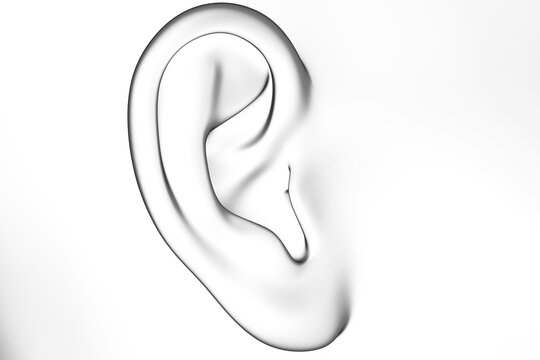 3d rendered illustration of an abstrac blue female ear