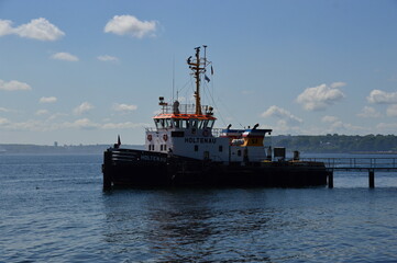Tug Boat on the Canal between the North Sea and the Baltic Sea in Kiel, the Capital City of Schleswig - Holstein
