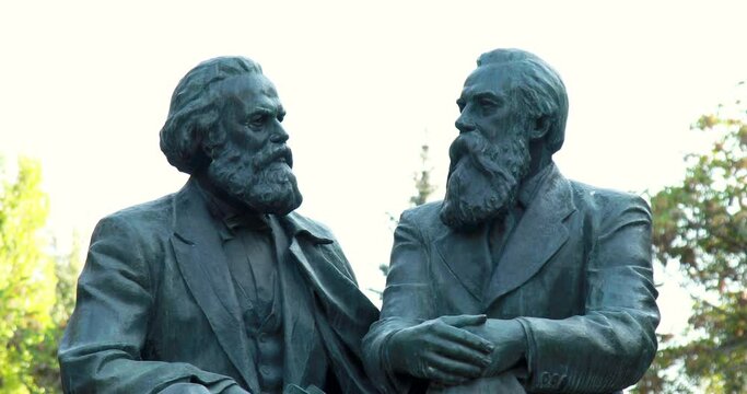 Monument of Karl Marx and Friedrich Engels from Soviet era