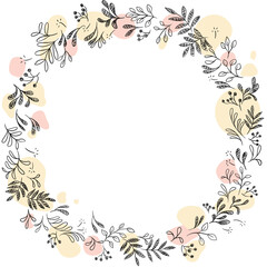 Fototapeta premium floral wreath soft pink- frame JPEG