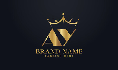 King crown logo design vector and extra bold queen symbol