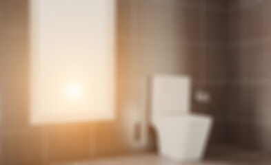 Fototapeta na wymiar Clean and fresh bathroom with natural light. 3D rendering.. Suns. Abstract blur phototography.