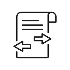Exchange file icon design. Transfer files icon, isolated on white background. Data exchange symbol, logo illustration. 