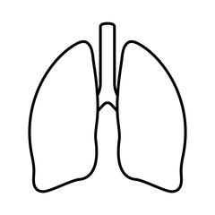 lungs icon. linear style icon isolated on white background. Vector illustration.
