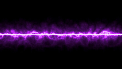 Neon energy glowing line on black background. Futuristic flow and laser jet for overlay effect