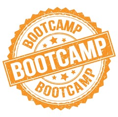 BOOTCAMP text on orange round stamp sign