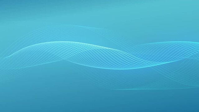 ゆったりとしたグラデーションの線のウェーブ　ループ　ブルー