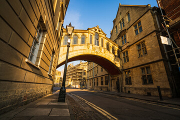 Hertford Bridge known as the Bridge of Sighs  on New College Lane in Oxford, England