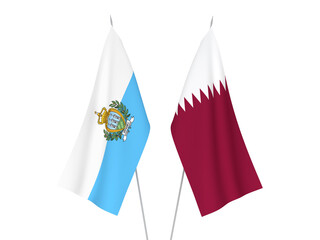 Qatar and San Marino flags