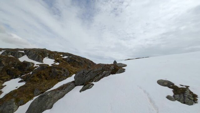 Norway snowy couloir dive drone FPV | Dji Drone