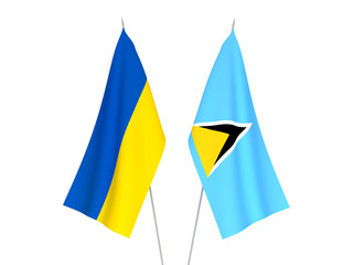 Ukraine and Saint Lucia flags