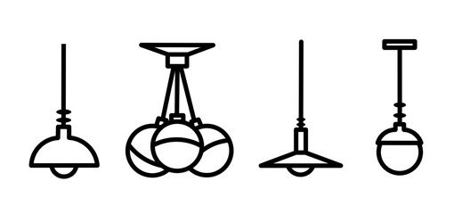 chandelier icon illustration set. Chandelier vector symbol collection