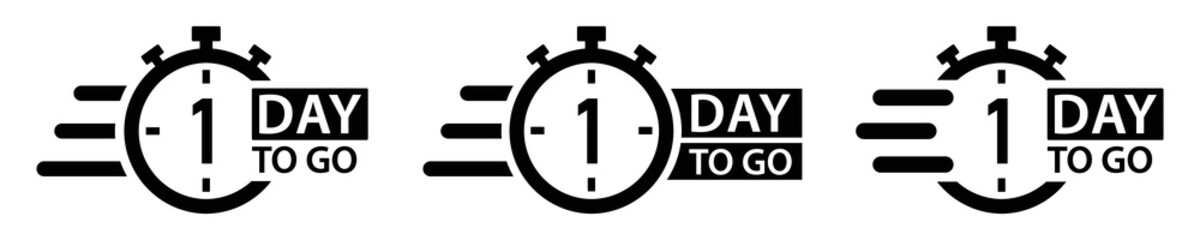 Day to go icon. 1 2 3 4 5 6 7 day to go icon, vector illustration