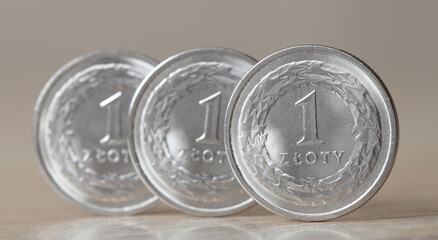 Coin 1 zloty. Currency Poland.