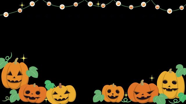 ハロウィーンのおばけカボチャ 動くフレーム 2Dアニメ