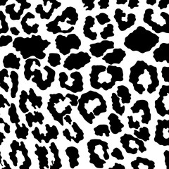 Vector black leopard, cheetah and jaguar print seamless pattern. Animal skin print seamless pattern design.