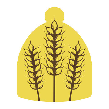 recommend clip art: Hay stack and wheat ears icon isolated on white background, agricultural and livestock concept logo, harvesting, design element for flour packaging