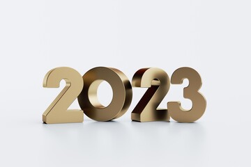 New Year 2023 Creative Design Concept, 3D rendering.