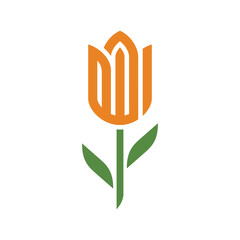 Arabic calligraphy of the name of God (Allah) in tulip shape.