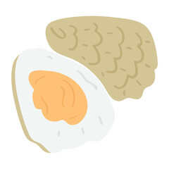 Oyster. Seafood. Flat vector illustration on white background.