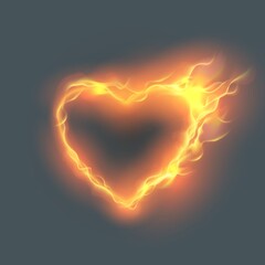 Obraz na płótnie Canvas fiery heart on a dark gray background