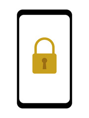 スマホ画面にシンプルな南京錠