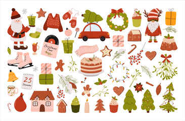 Set of Christmas design elements. Vector illustartion