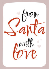 Merry Christmas poster with an inscription on a white background. Vector illustration.
