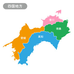 四国地方のイラスト
