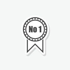 No 1 sign sticker isolated on white background
