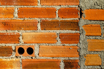 detail of a brick wall, concept construction