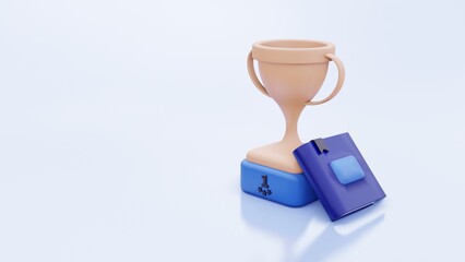 3d illustration ranking up in education